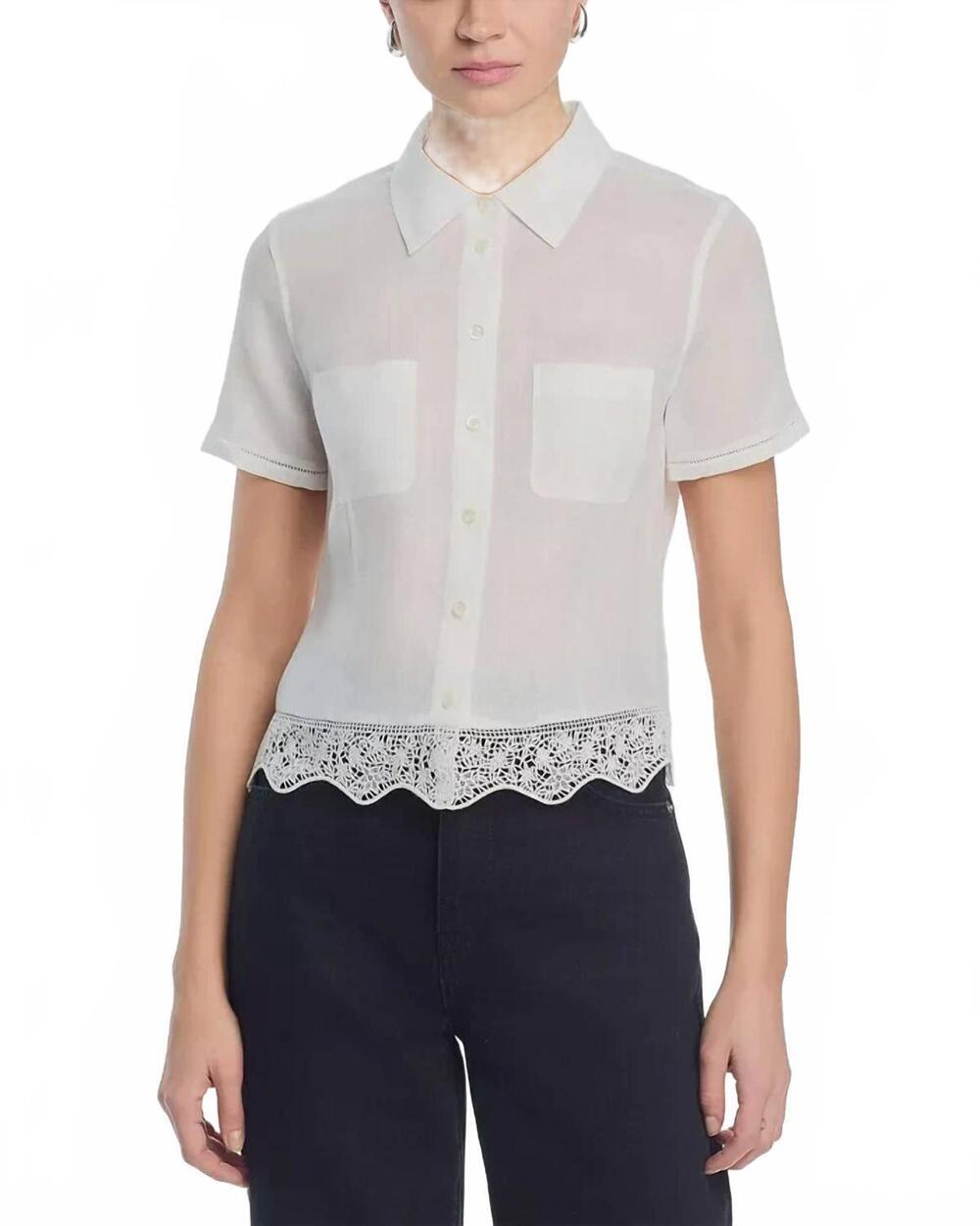 NEW FRAME embroidered seaside shirt in white